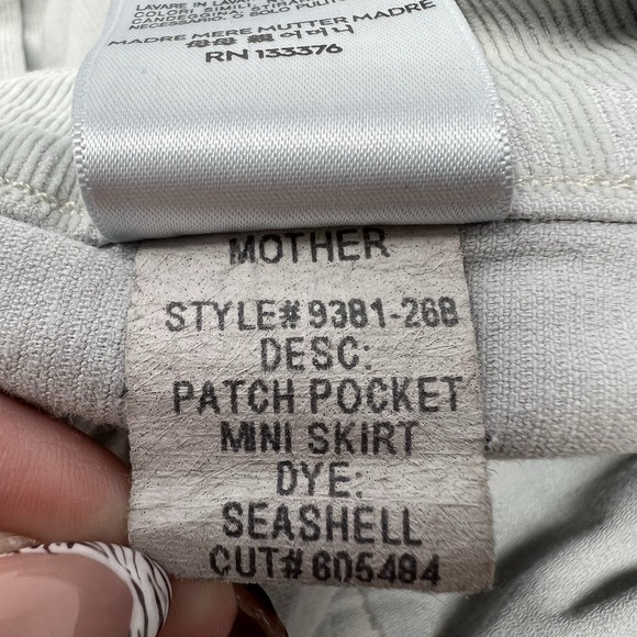 Mother Patch Pocket‎ Corduroy Mini Skirt Light Gray 70's Style Size 24 Women's - Picture 7 of 8